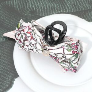Floral Printed Bow Hair Claw Clips