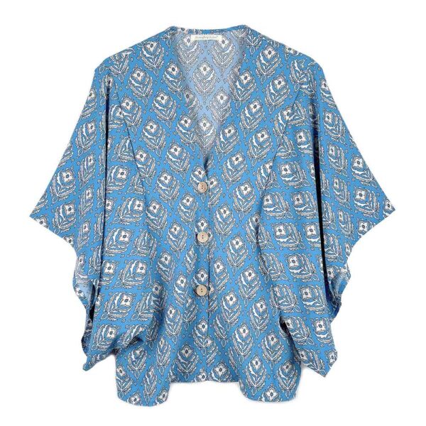 Floral Print Button Down Kimono Poncho - Modern Day Hippy Sacred Practical collection