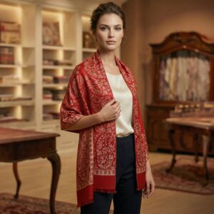 Elegant Pashmina Feel Floral Pattern Wrap Scarf