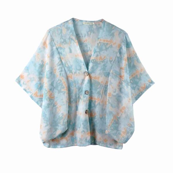 Floral Button-Down Kimono Poncho