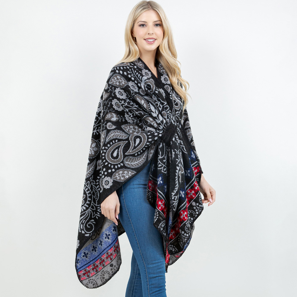 Boho Paisley Kimono Poncho